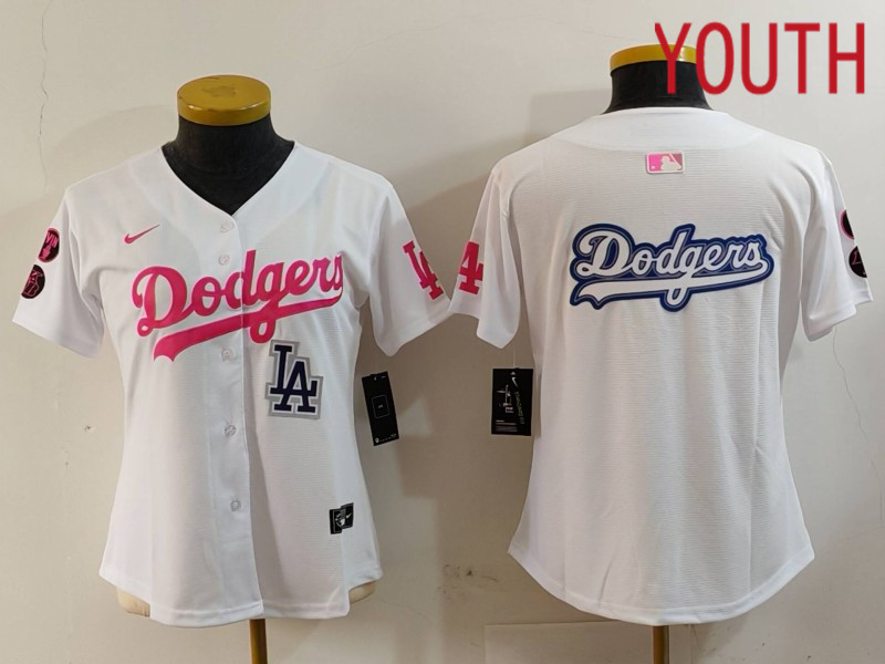 Youth Los Angeles Dodgers Blank White joint name 2024 Nike MLB Jersey style 8